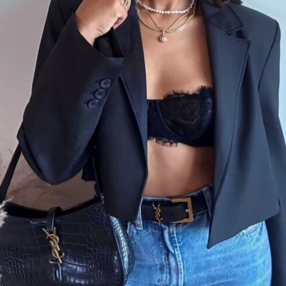 YSL Black Leather Belt - Picture 1 of 6